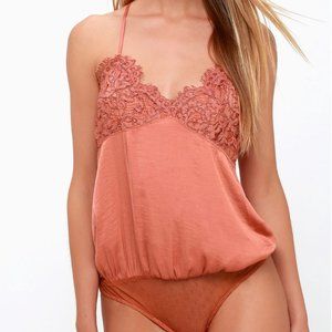 Sweetie Pie Rusty Rose Lace Bodysuit